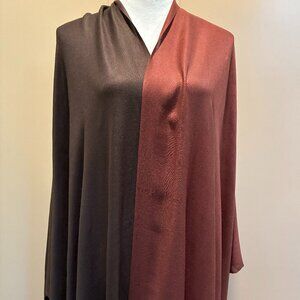 Earth-toned rectangular, fringed shawls